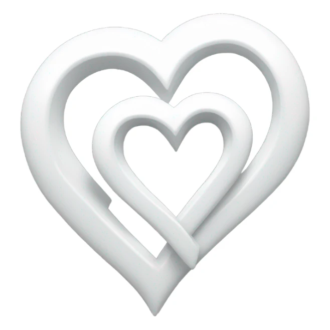 White double heart  sticker