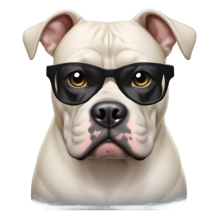 99% Black American Bully with nerd glasses sticker