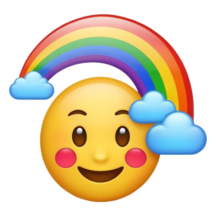 emoji with rainbow  sticker