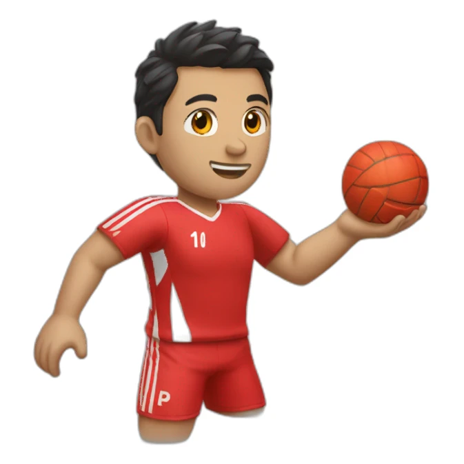 volley balle player red shirt sticker
