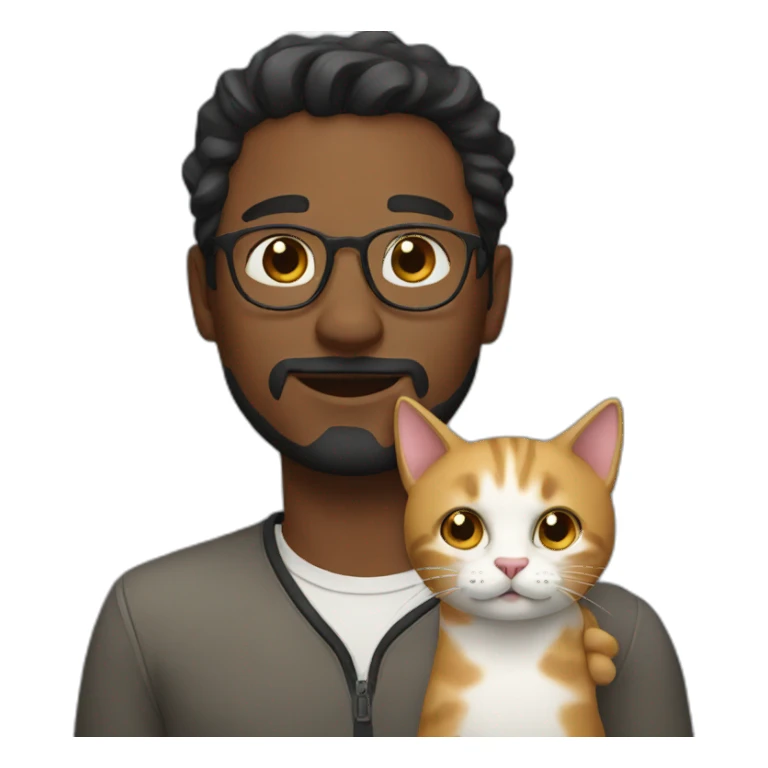 man with a cat sticker