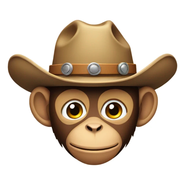 Monkey wearing a cowboy hat sticker