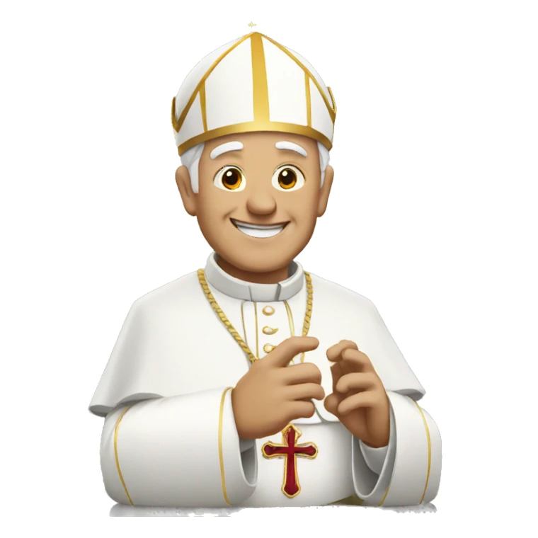 Pope with rock sign sticker