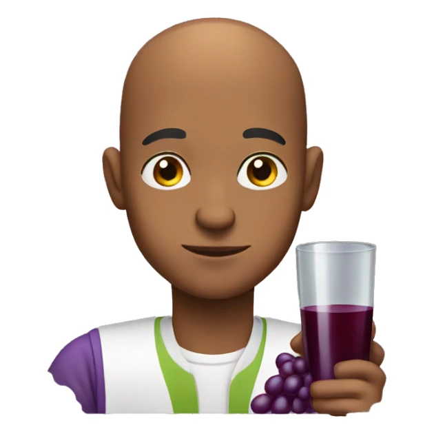 African bald Male drinking grape juice sticker