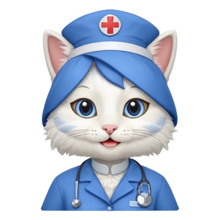 happy nurse cat sticker