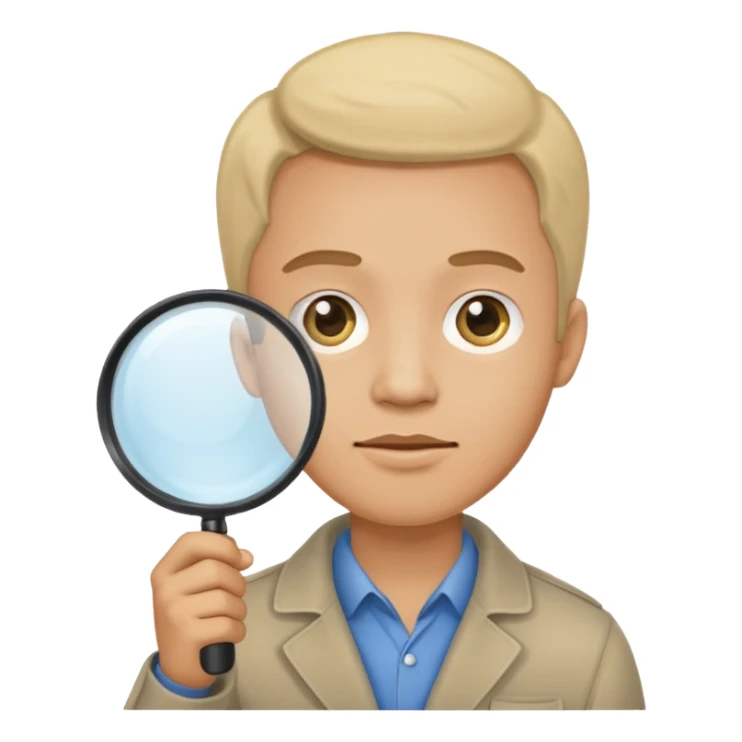 мужчина с лупой в руках sticker