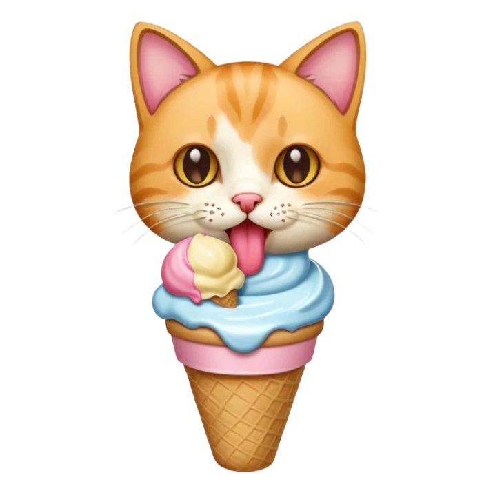 Cat ice cream sticker