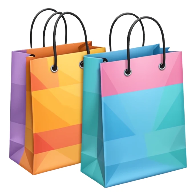 2 aesthetic shopping bag with pattern sticker