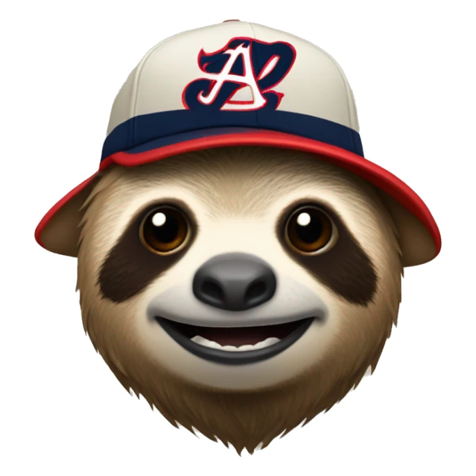 Sloth with braves hat sticker