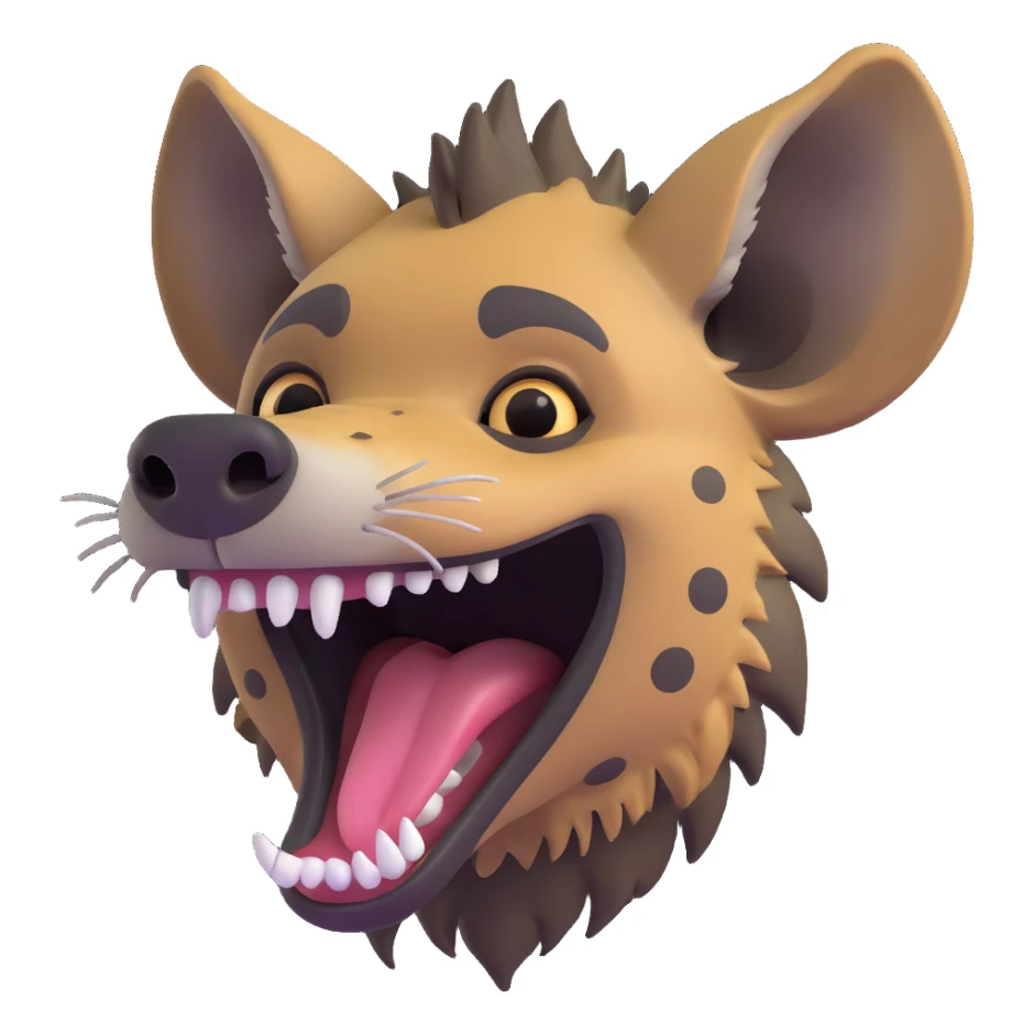 hyena laughing with mouth open sticker