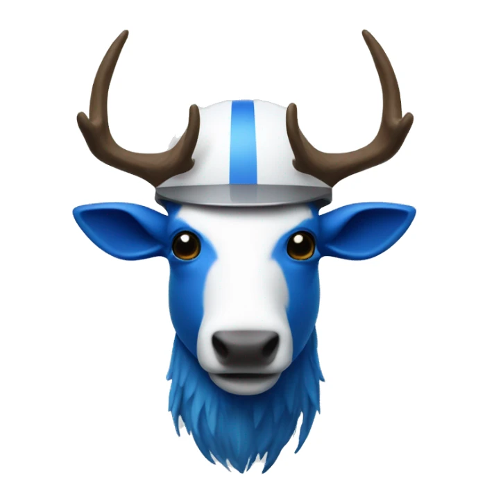 Blue elk in a white helmet sticker
