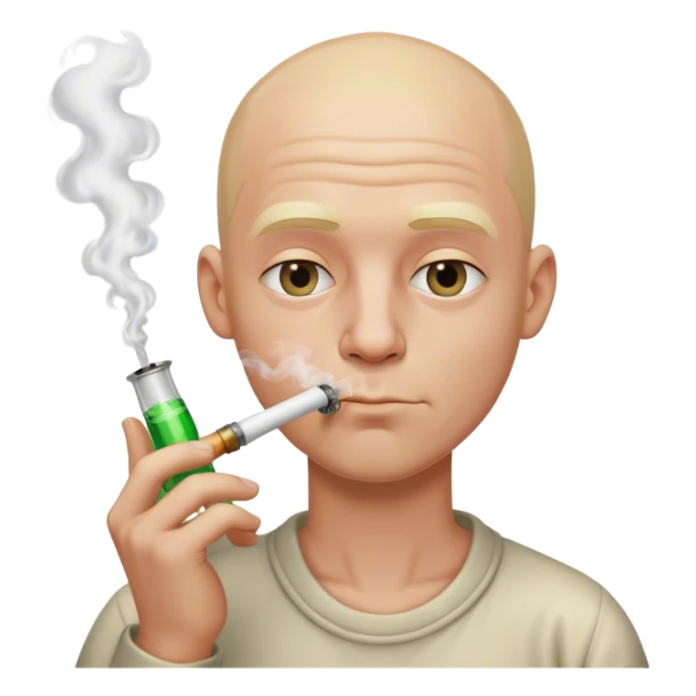 Bald blond dude Smoking a bong sticker