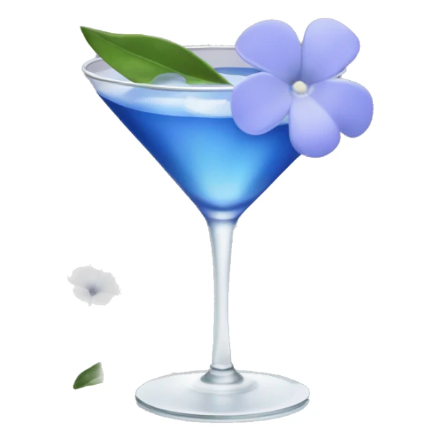 Periwinkle cocktail with white flower sticker