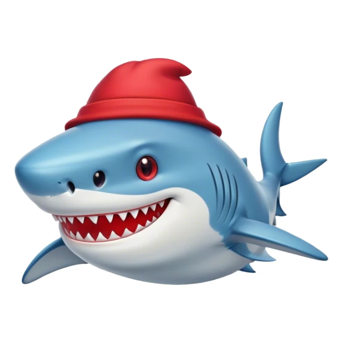 shark wearing red hat sticker