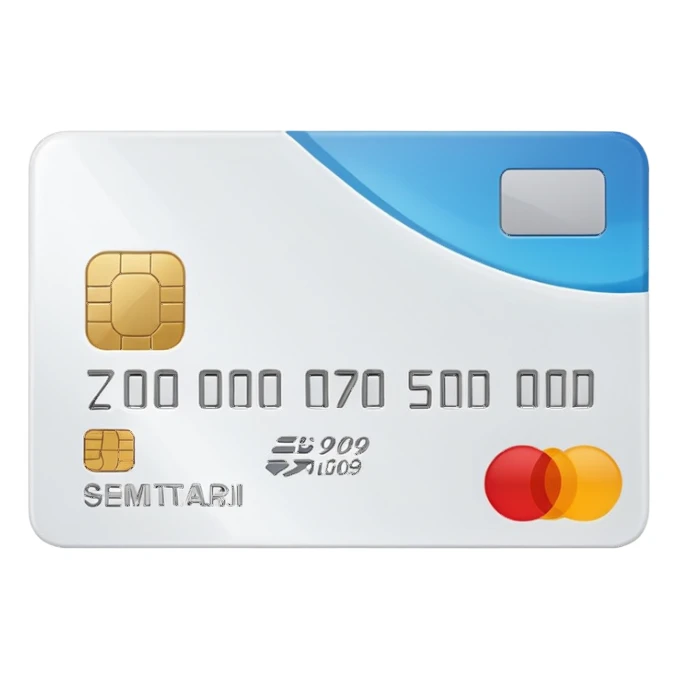 white credit card sticker