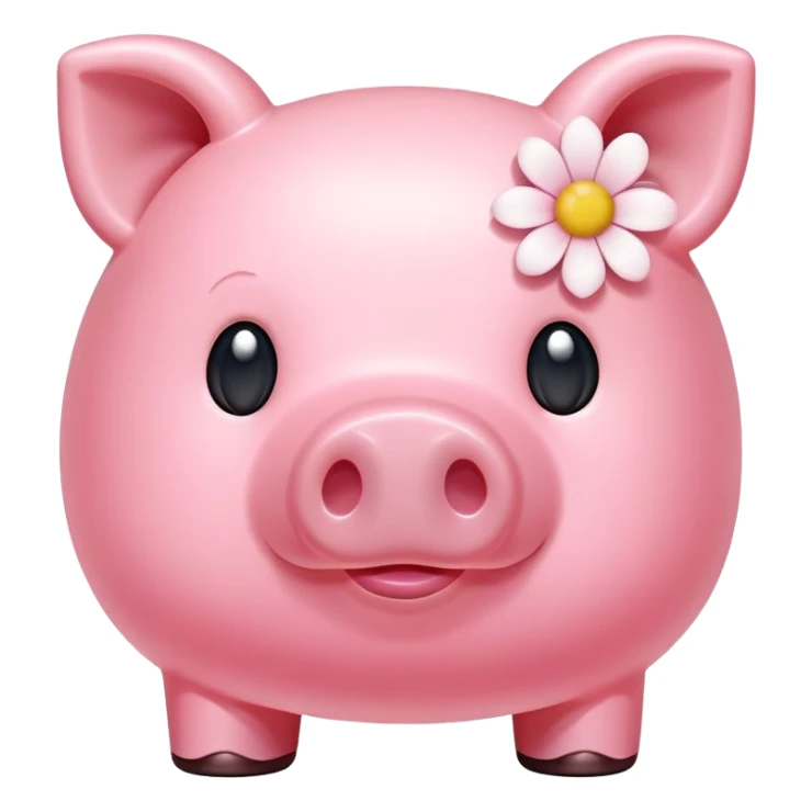 pink spam gummy pig flower sticker