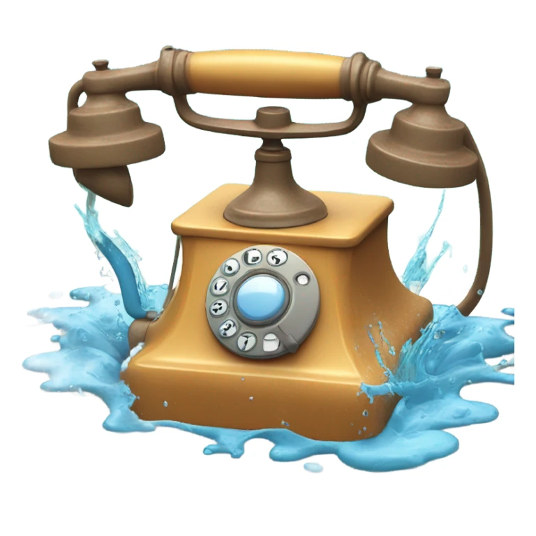 Telephone sneezing into a pool sticker