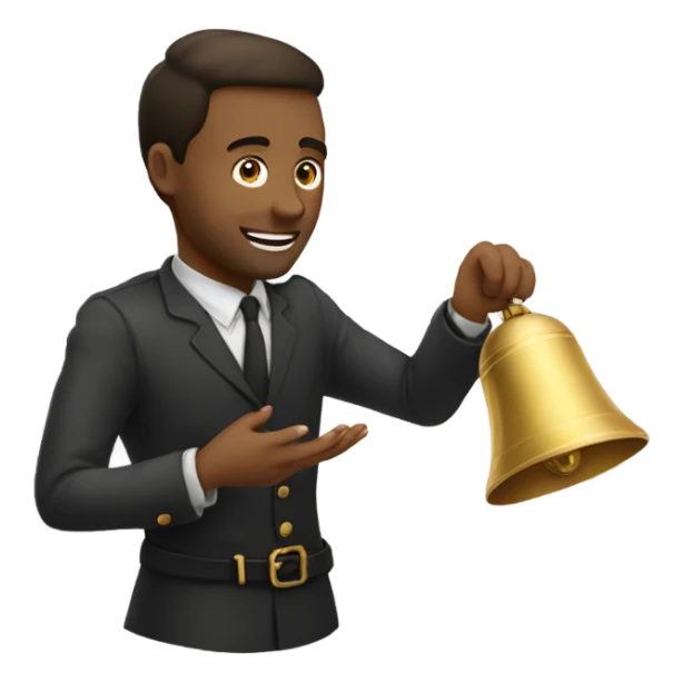 Me ringing a servant bell in my hand  sticker
