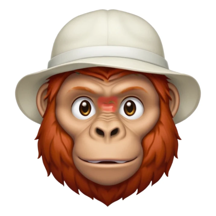 red haired gorilla with white hat sticker