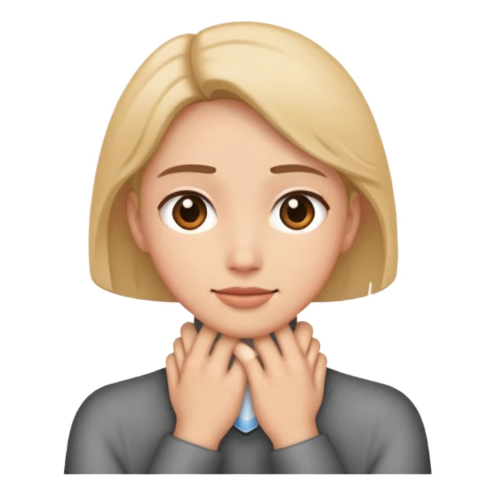 Person putting hands around their neck  sticker