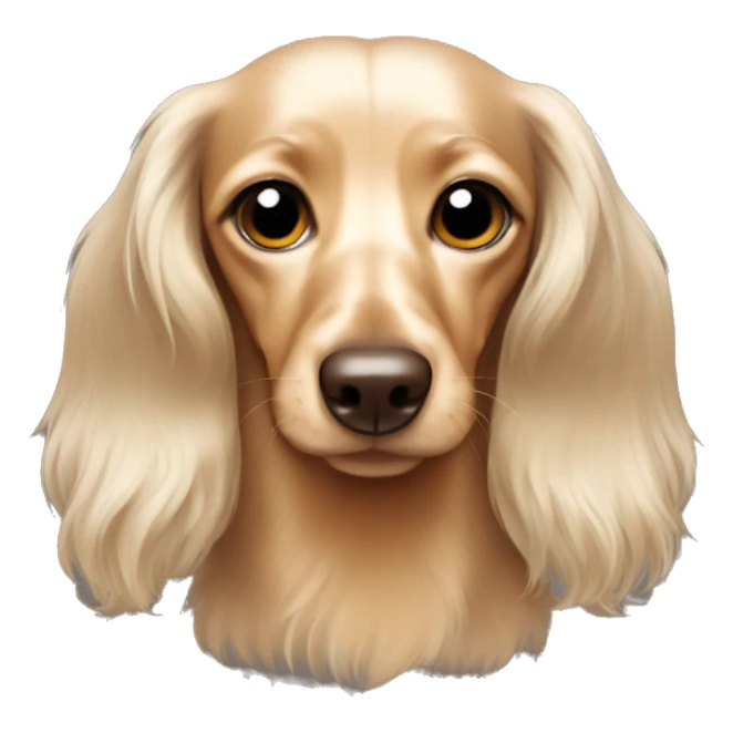 dachshund long haired cream with brown dotts sticker