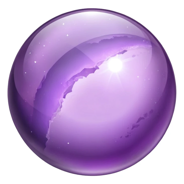 Moon shaped amethyst sticker