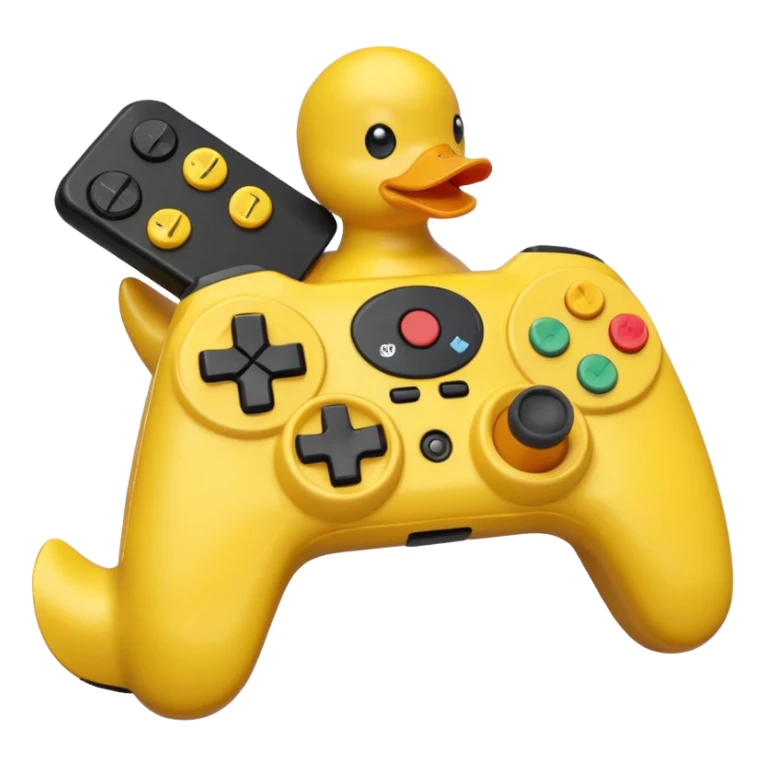 Rubber ducky angrily button smashing video game controller sticker