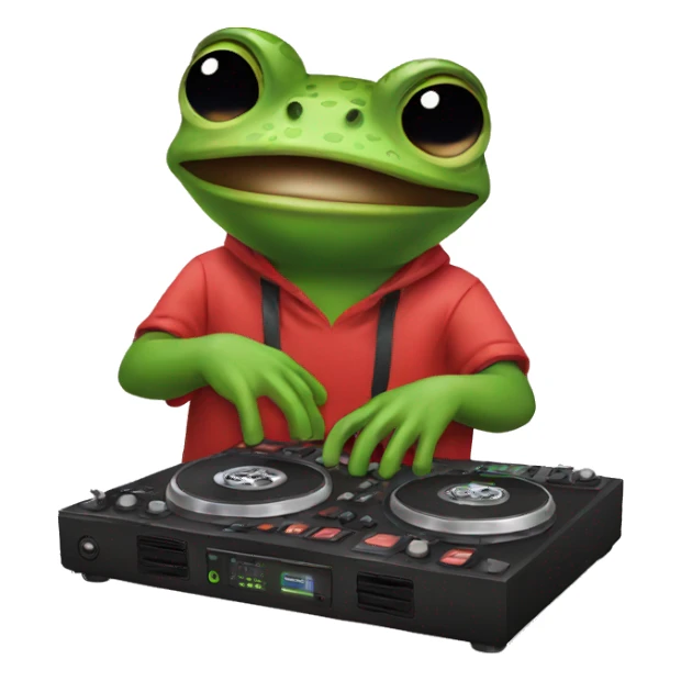 Frog DJing emoji sticker