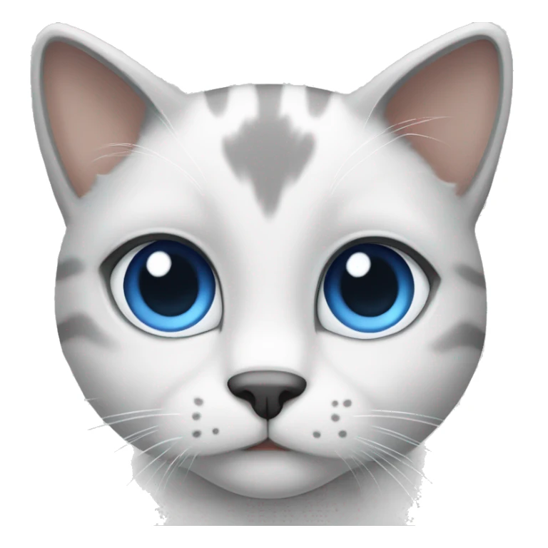 gray and white cat with blue eyes sticker