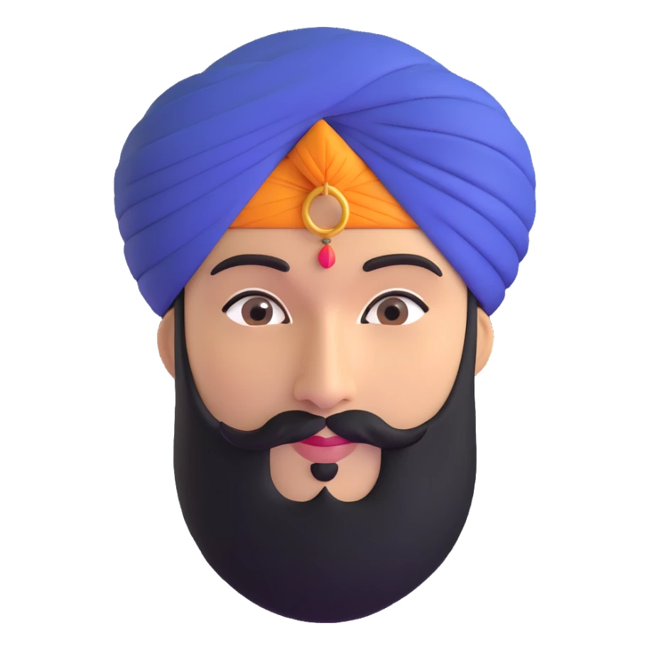 Sikh man with circular turban sticker