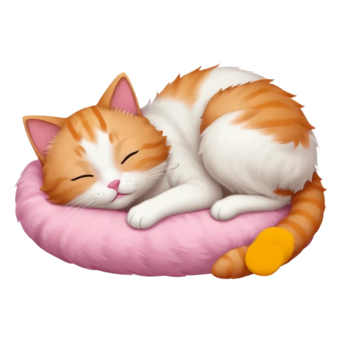 ginger and white small cat eyes closed lying down upside down sticker