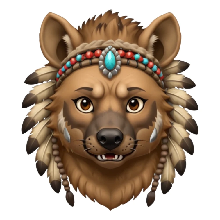 A native strong buff hyena with war bonnet  sticker