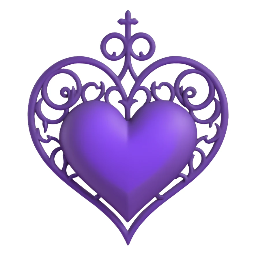 mysterious gothic heart purple sticker