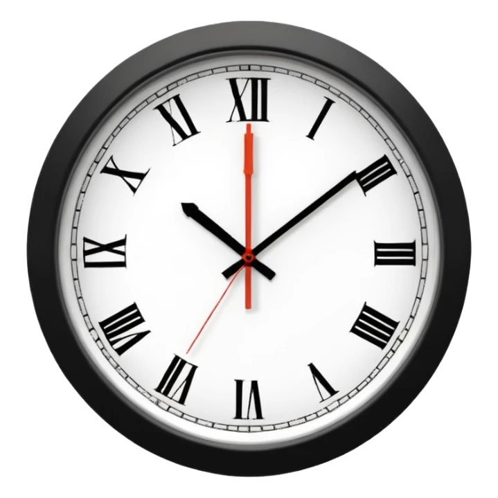 wall clock showing 10 am sticker