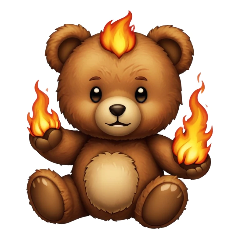 Burning teddy bear sticker