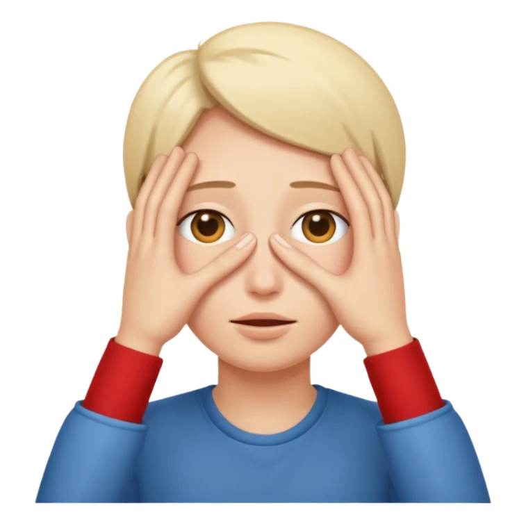 Hiding hands over eyes sticker