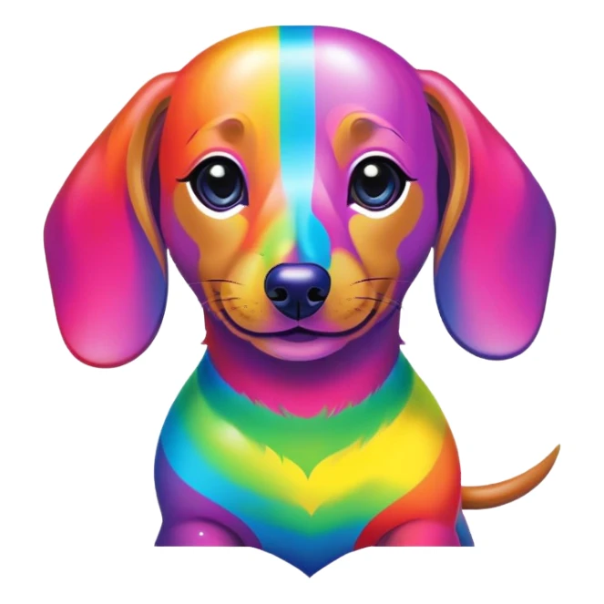 rainbow lisa frank daschund sticker