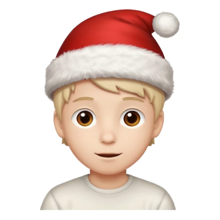 Christmas hat on a cute boy head sticker