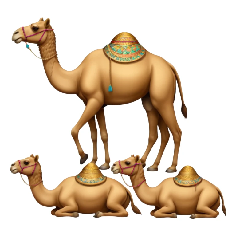 High resolution camels without fur sticker