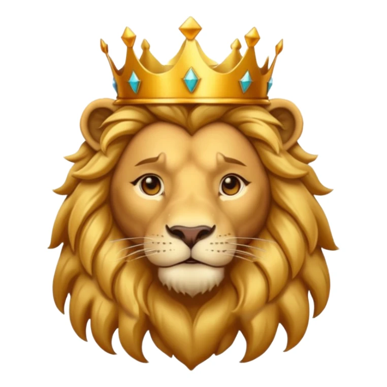 Lion wearing crown emoji sticker