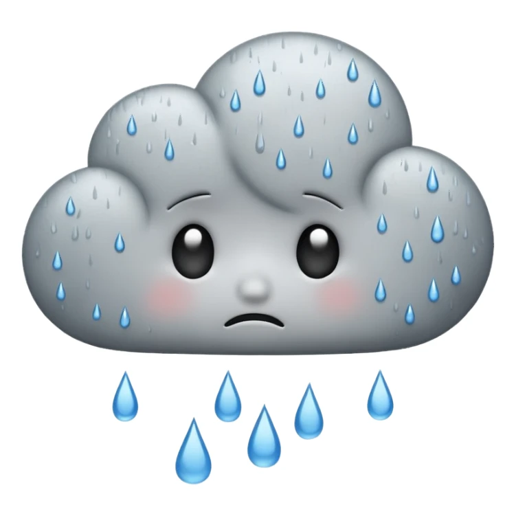 emo cloud with rain and a sad face sticker