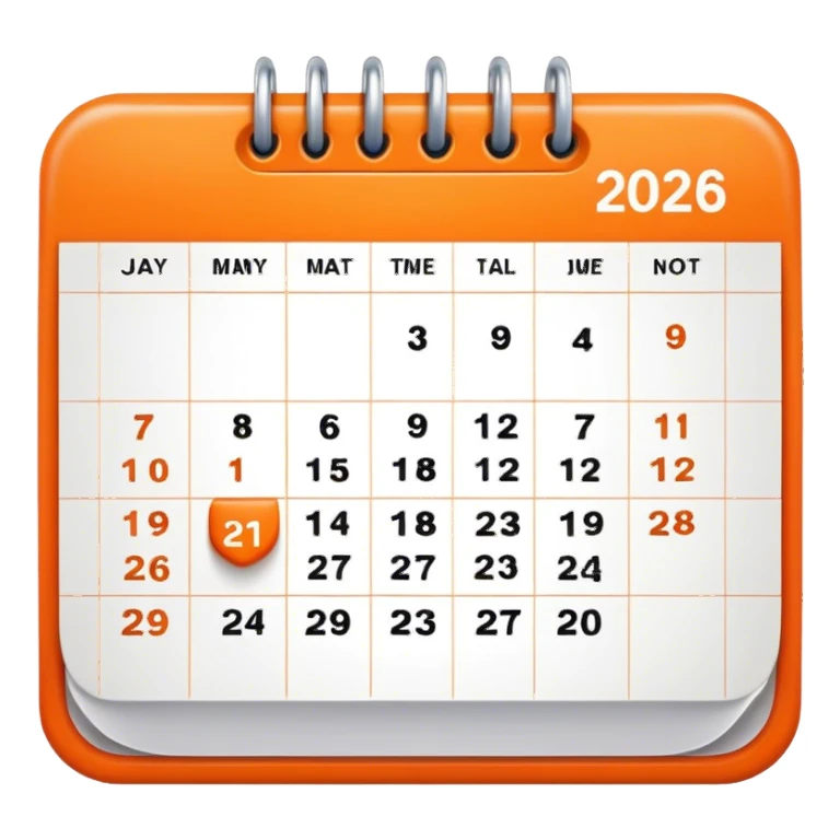 Orange calendar sticker