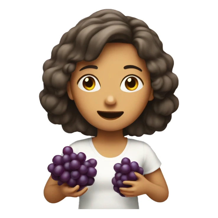 A girl eats grapes. sticker