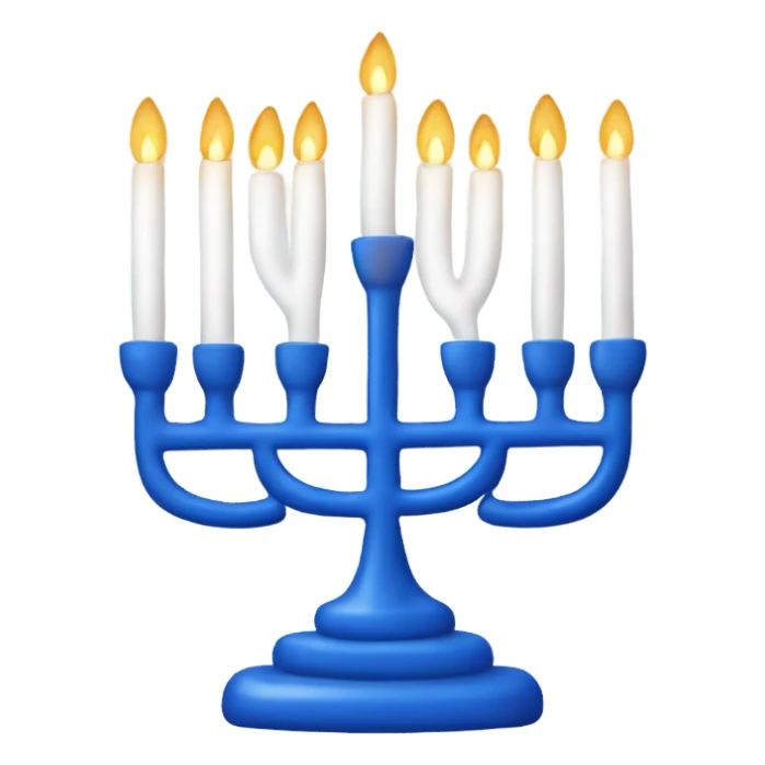 Blue and white menorah  sticker