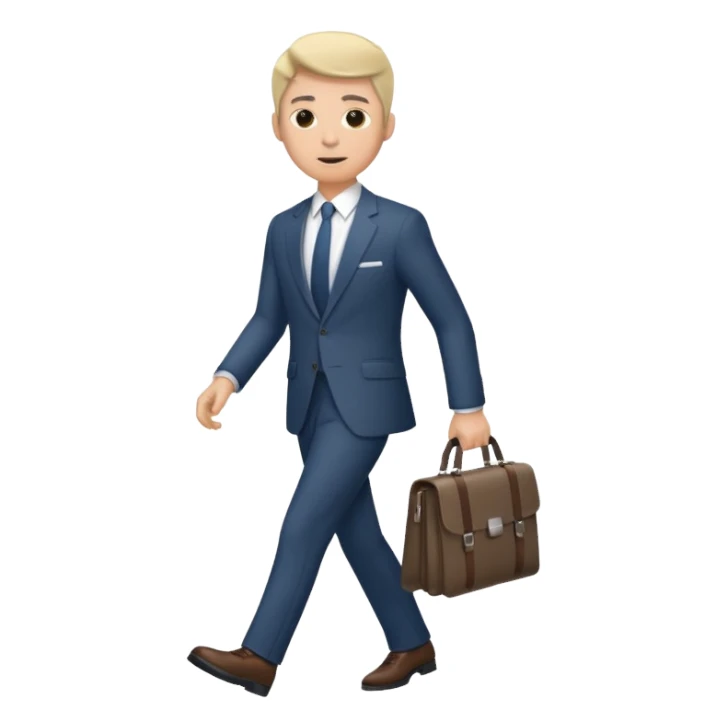 Man with portfolio heading to work. sticker