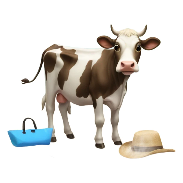 Cow on the beach sticker