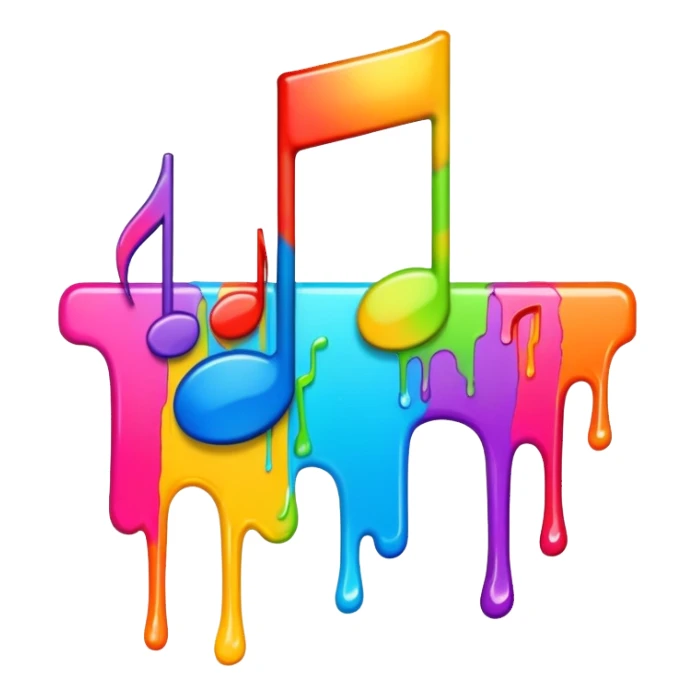 Graffiti music notes drippy  sticker