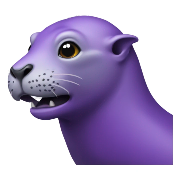 A purple sea lion sticker