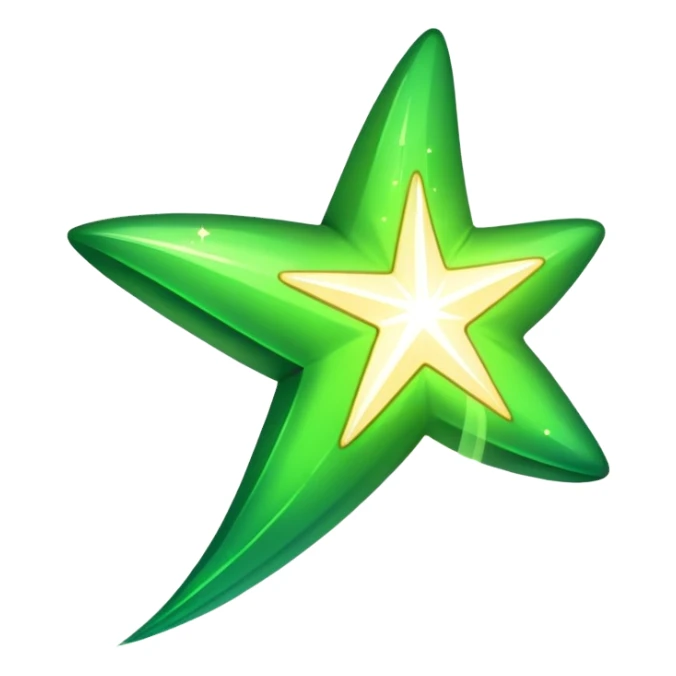 Green shooting star sticker