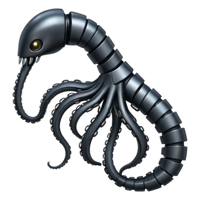 black robot tentacle arm sticker